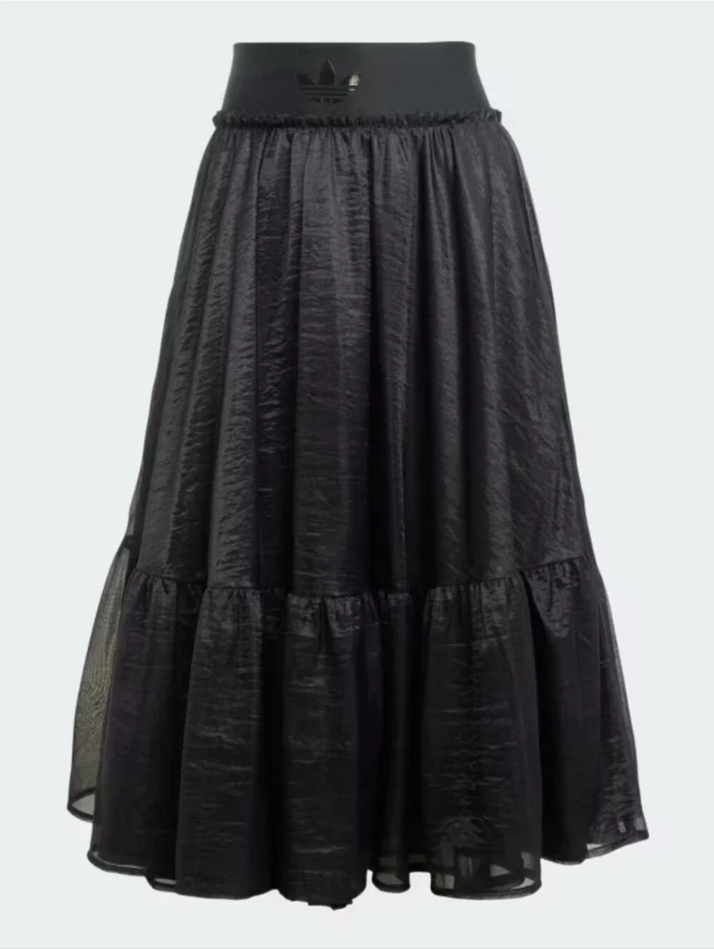 NWT Adidas Originals Waistband Tulle Maxi Skirt | Black, XL - Picture 7 of 9